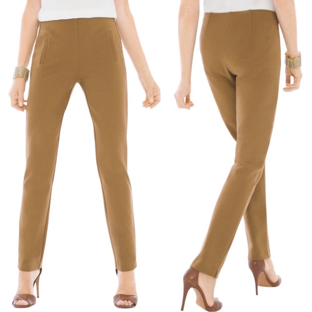 Chico’s Juliet Ankle Pant Ultimate Fit Brevity Brown Tan Ponte Knit Pants 2 NWT - Picture 1 of 16